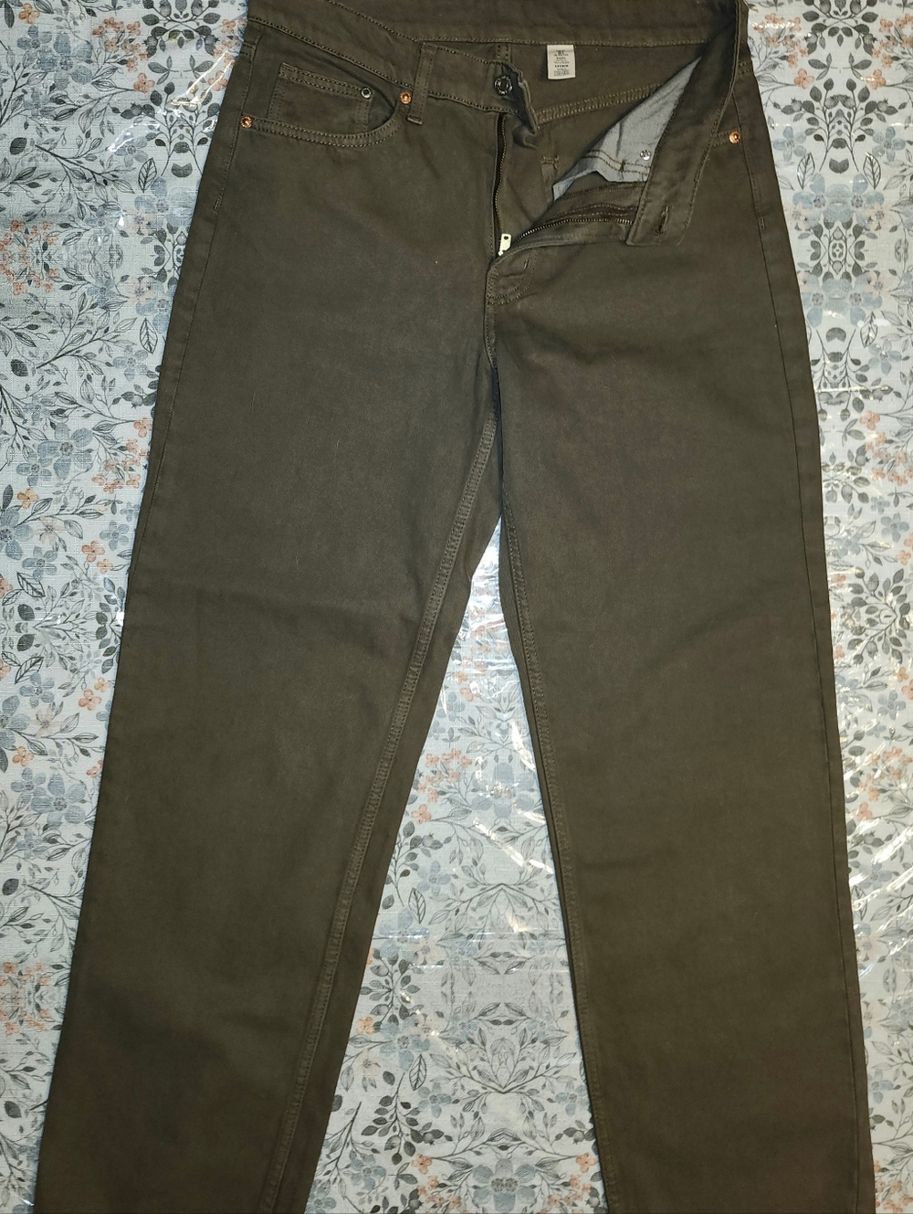 Women's Brown Straight-Leg Denim Pants